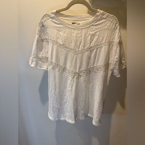 We The Free White Textured Short Sleeve Top